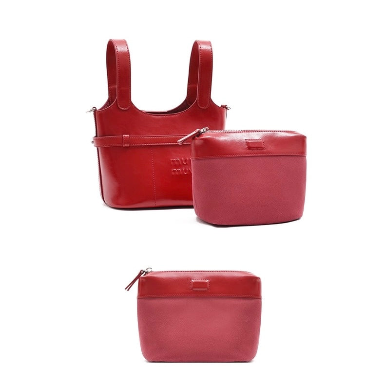 MUVA Leather Mini Bucket Bag