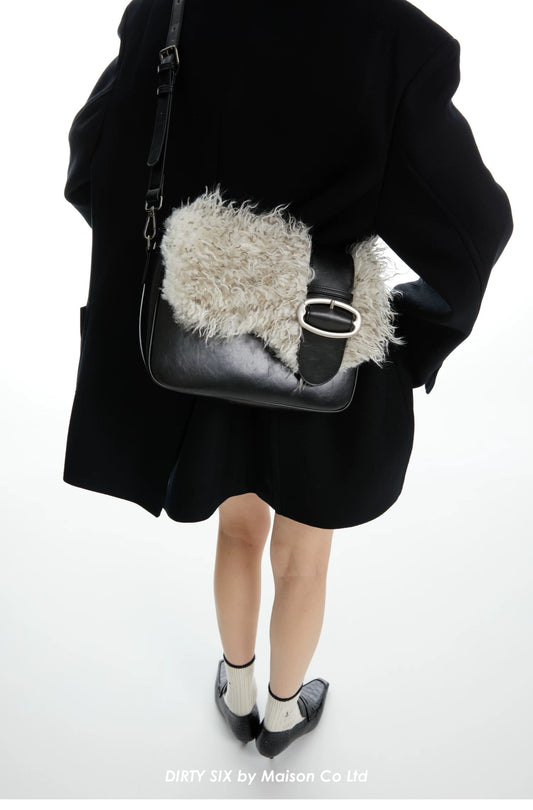 Faux Fur Leather Shoulder Bag