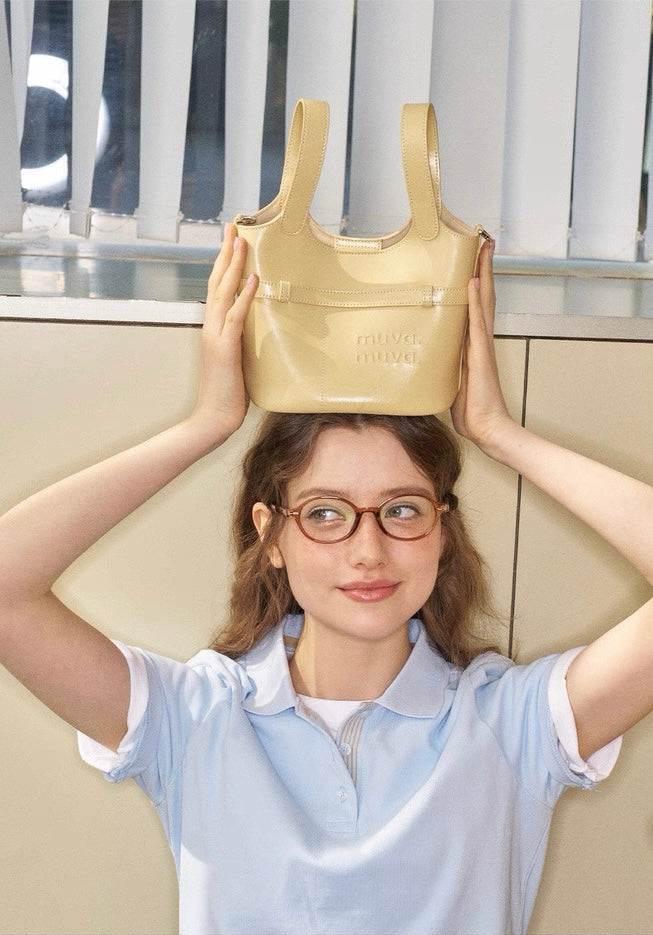 MUVA Leather Mini Bucket Bag