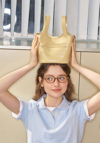 MUVA Leather Mini Bucket Bag