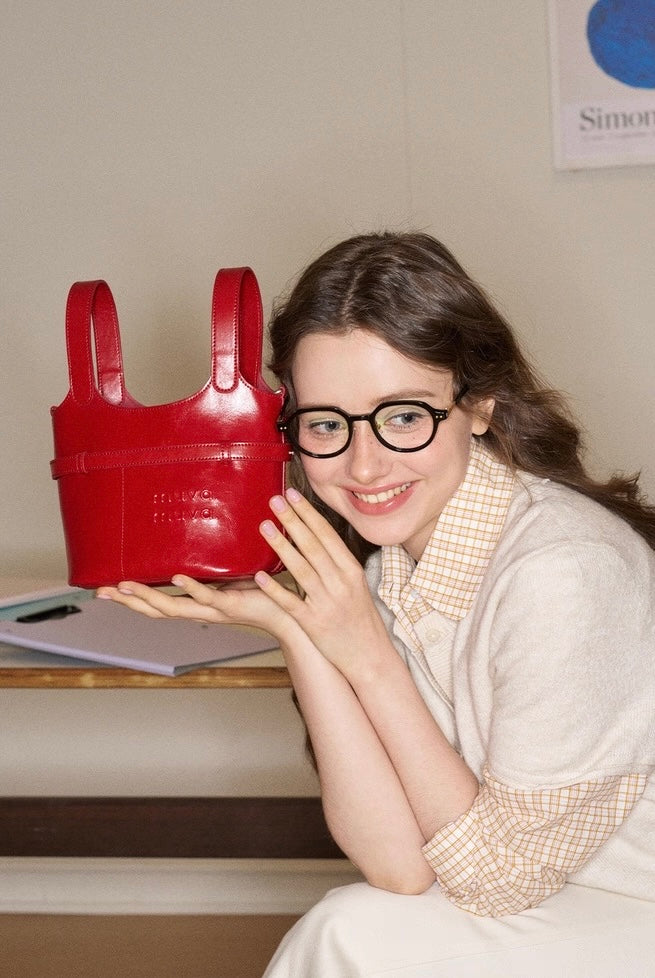 MUVA Leather Mini Bucket Bag