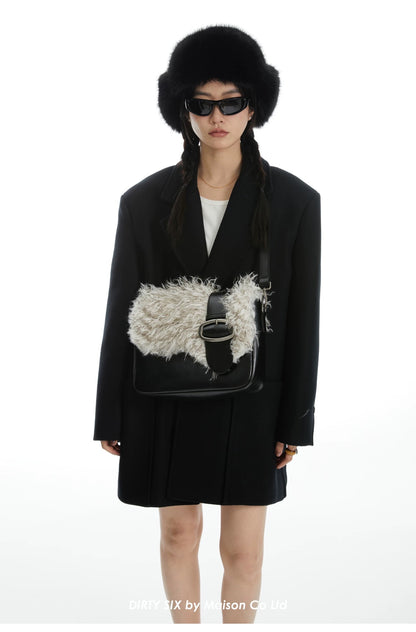 Faux Fur Leather Shoulder Bag