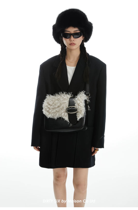 Faux Fur Leather Shoulder Bag