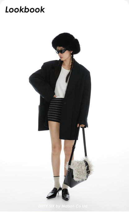 Faux Fur Leather Shoulder Bag