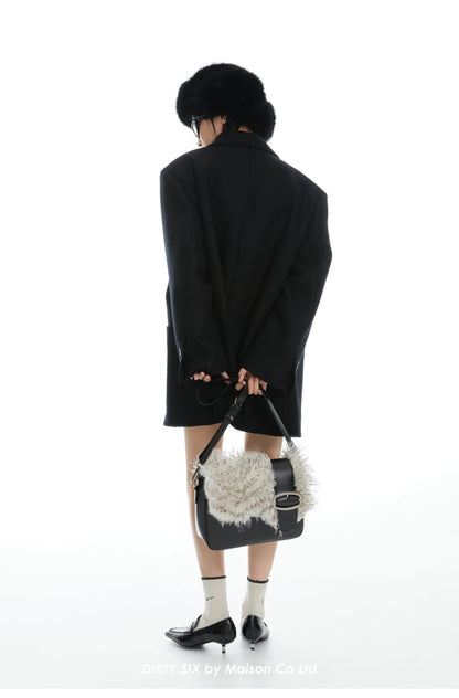 Faux Fur Leather Shoulder Bag