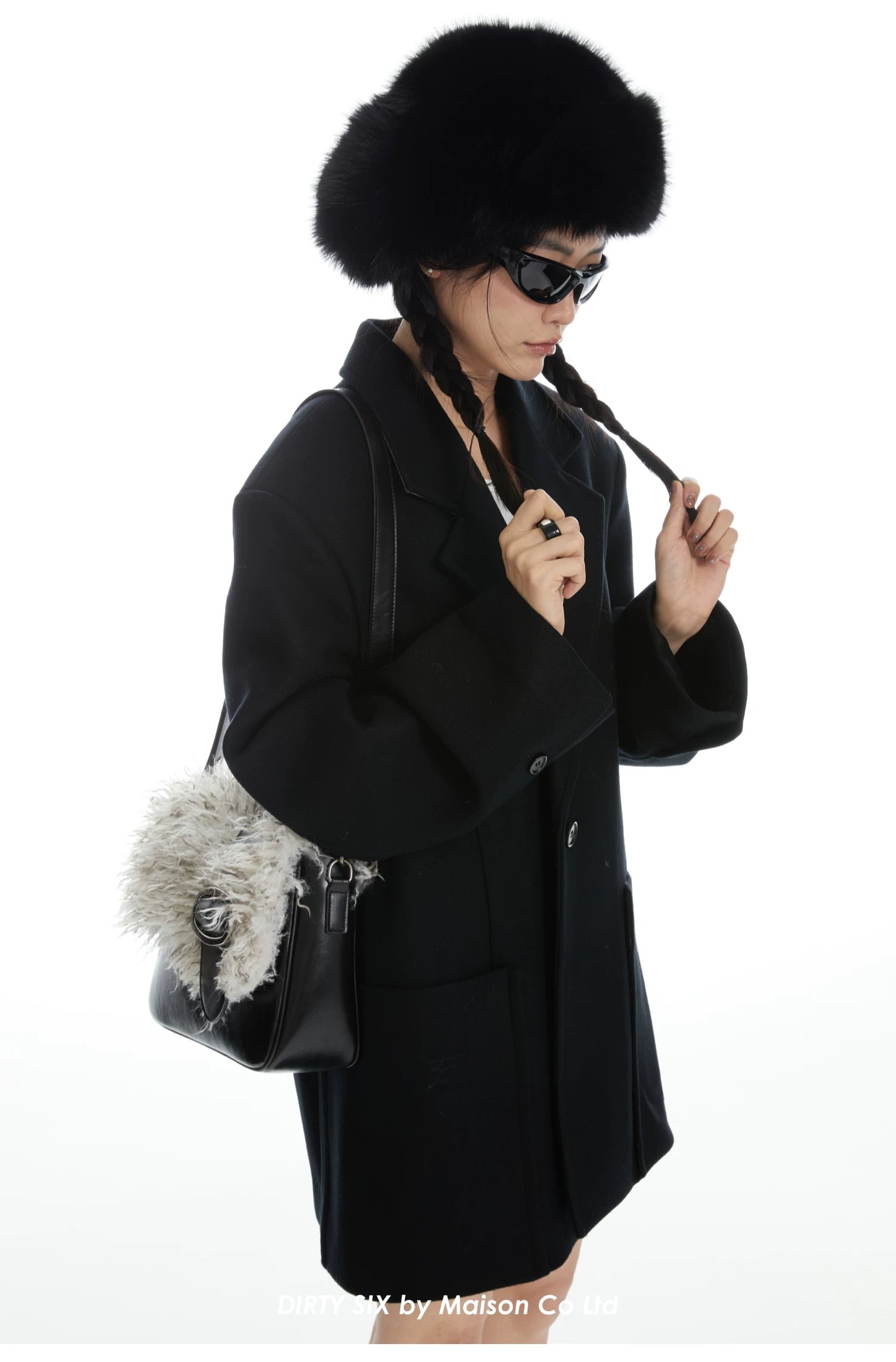 Faux Fur Leather Shoulder Bag