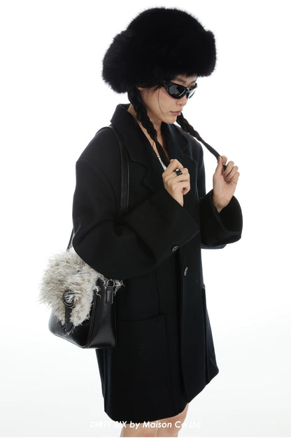 Faux Fur Leather Shoulder Bag