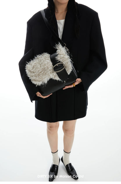 Faux Fur Leather Shoulder Bag