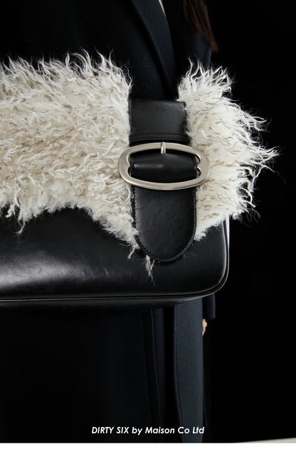 Faux Fur Leather Shoulder Bag