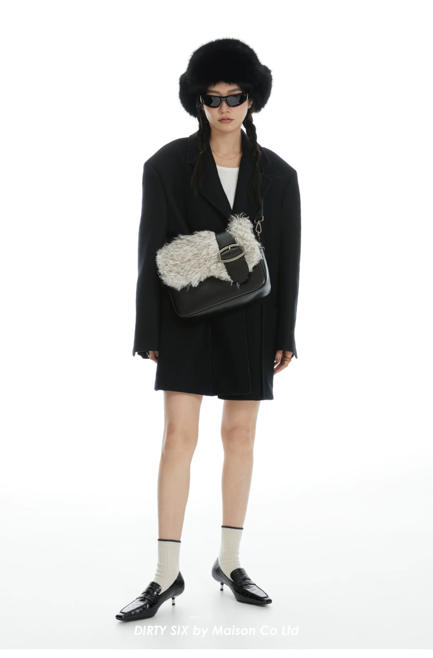 Faux Fur Leather Shoulder Bag