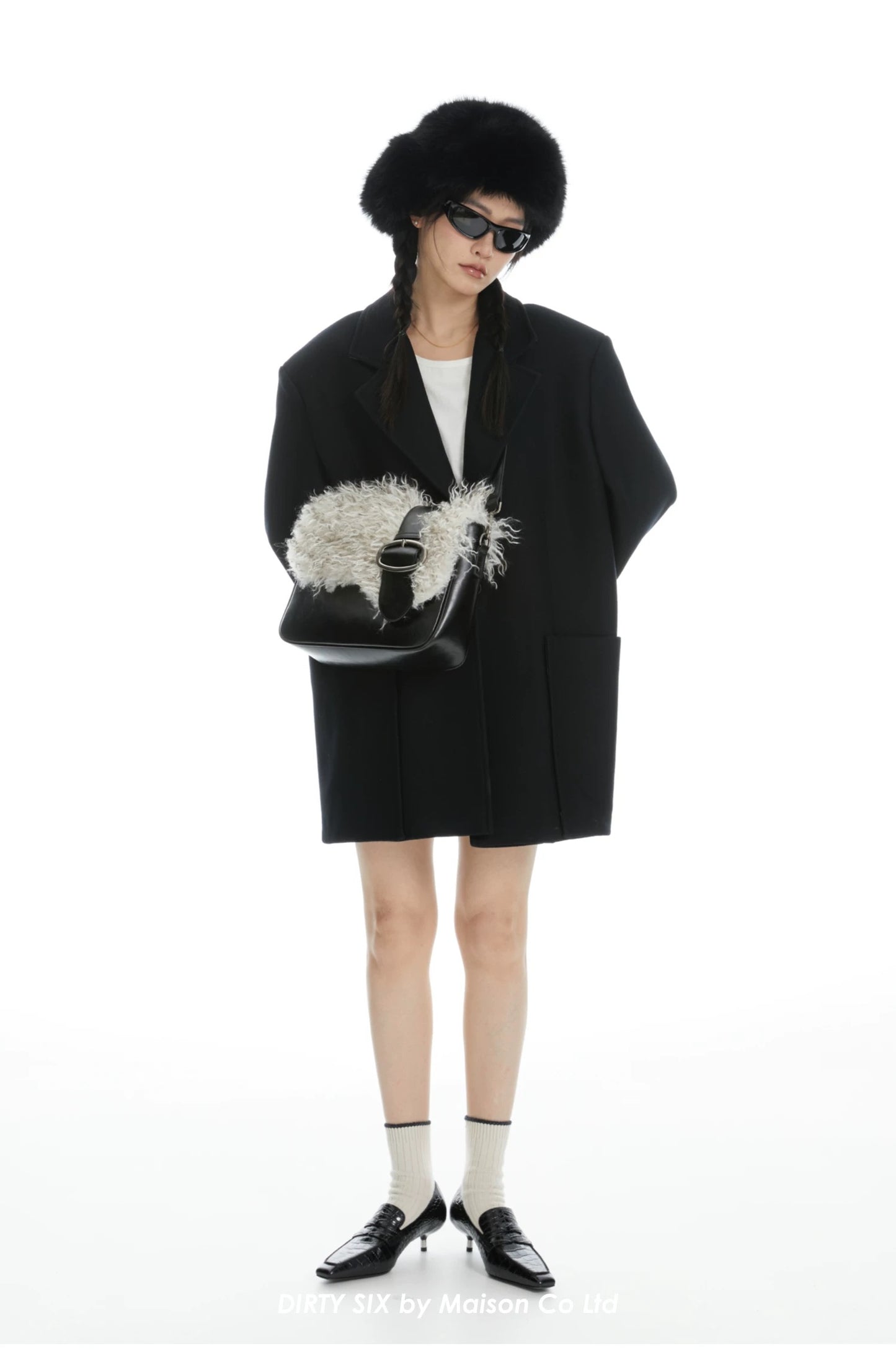 Faux Fur Leather Shoulder Bag