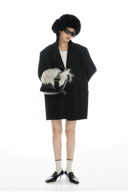 Faux Fur Leather Shoulder Bag