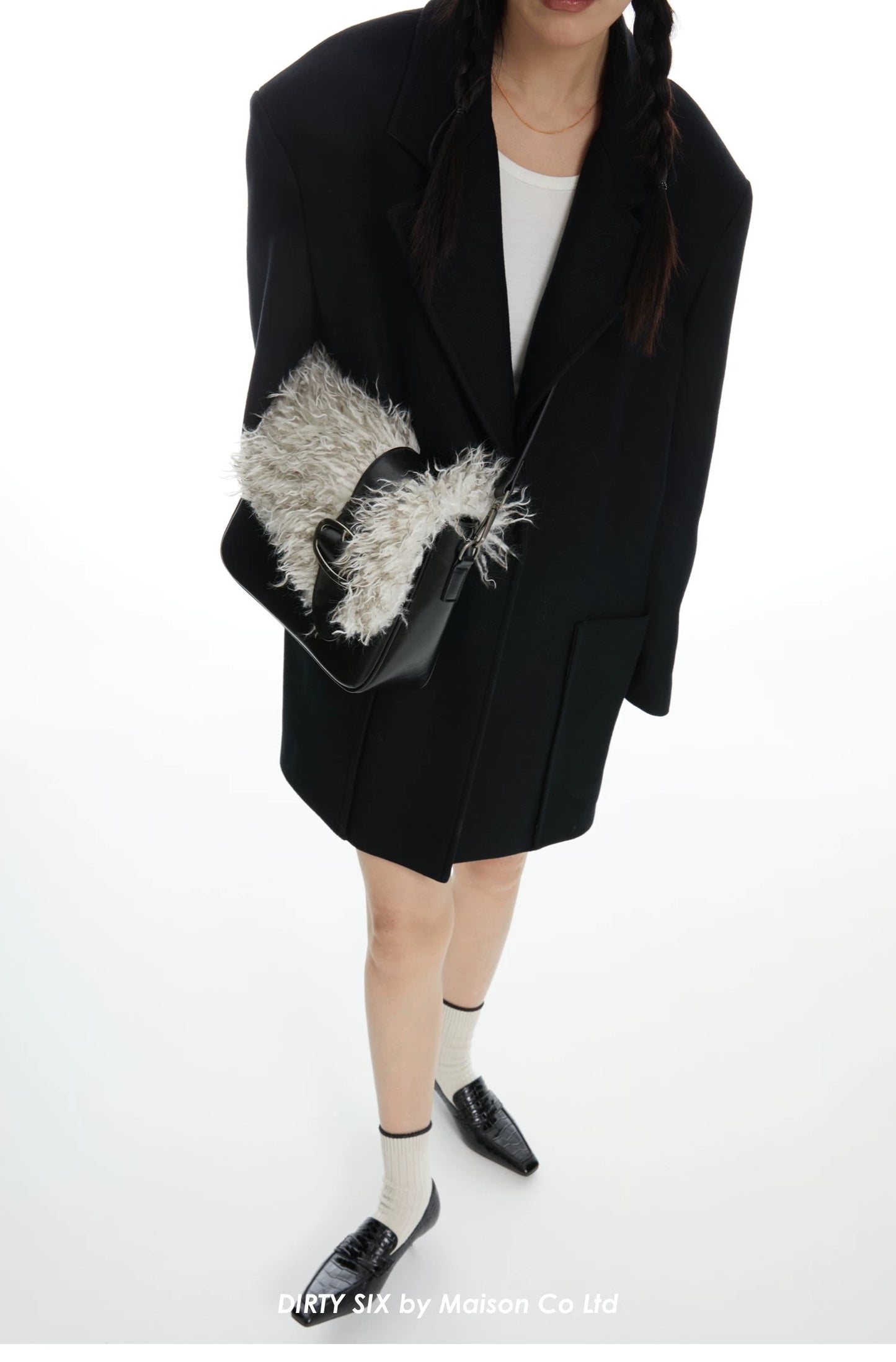 Faux Fur Leather Shoulder Bag