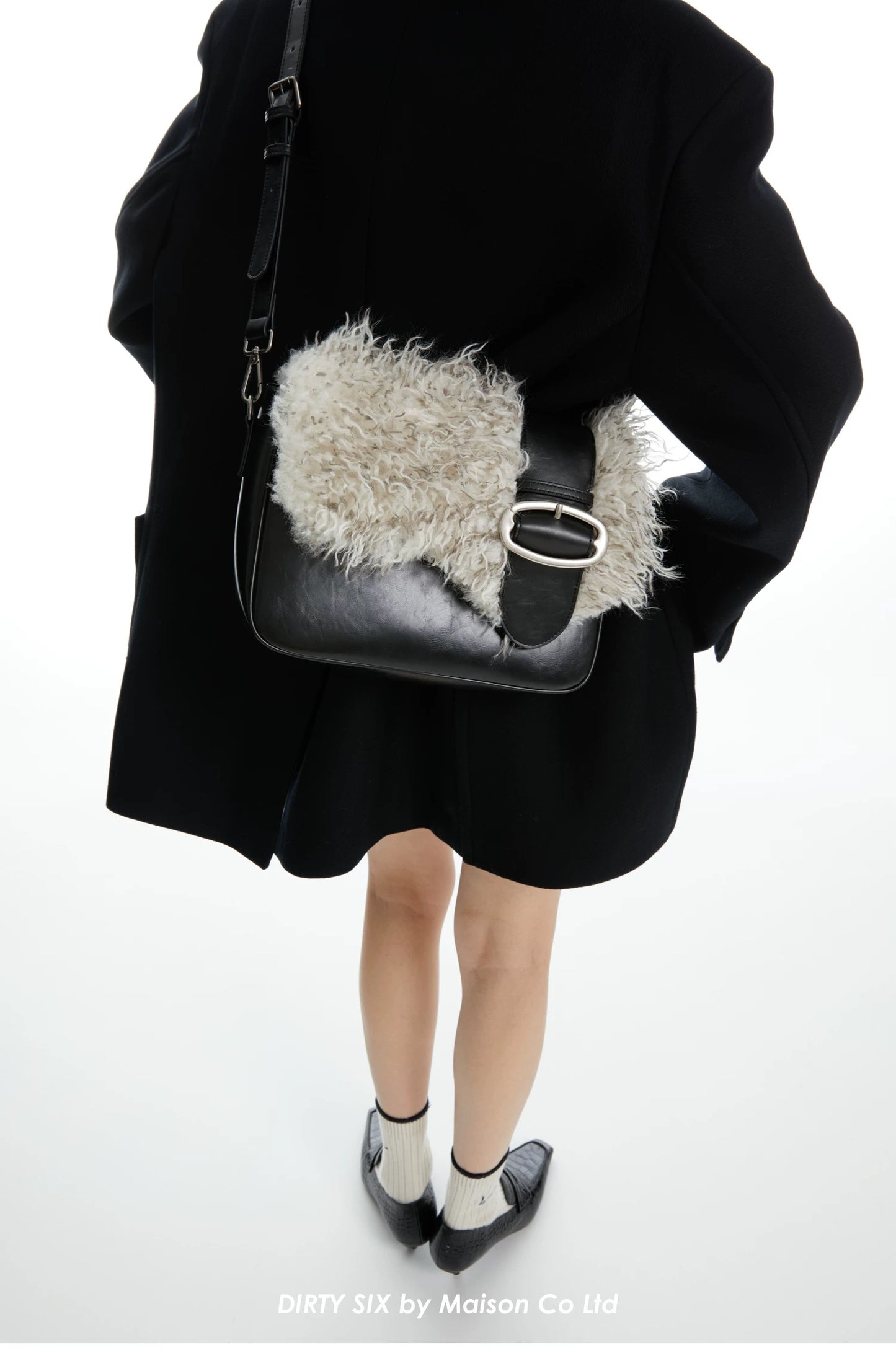 Faux Fur Leather Shoulder Bag