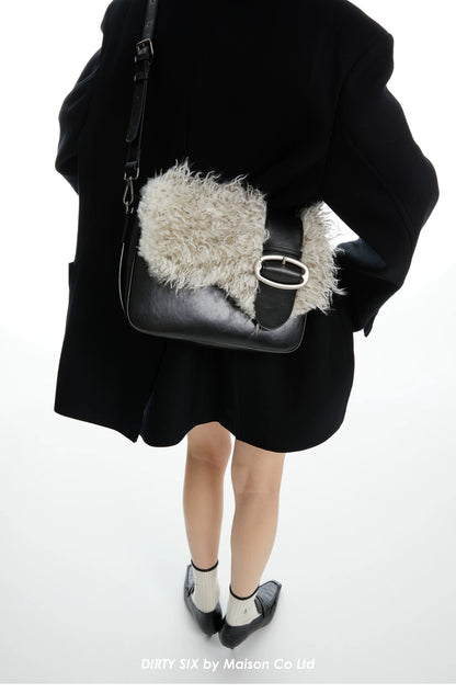 Faux Fur Leather Shoulder Bag