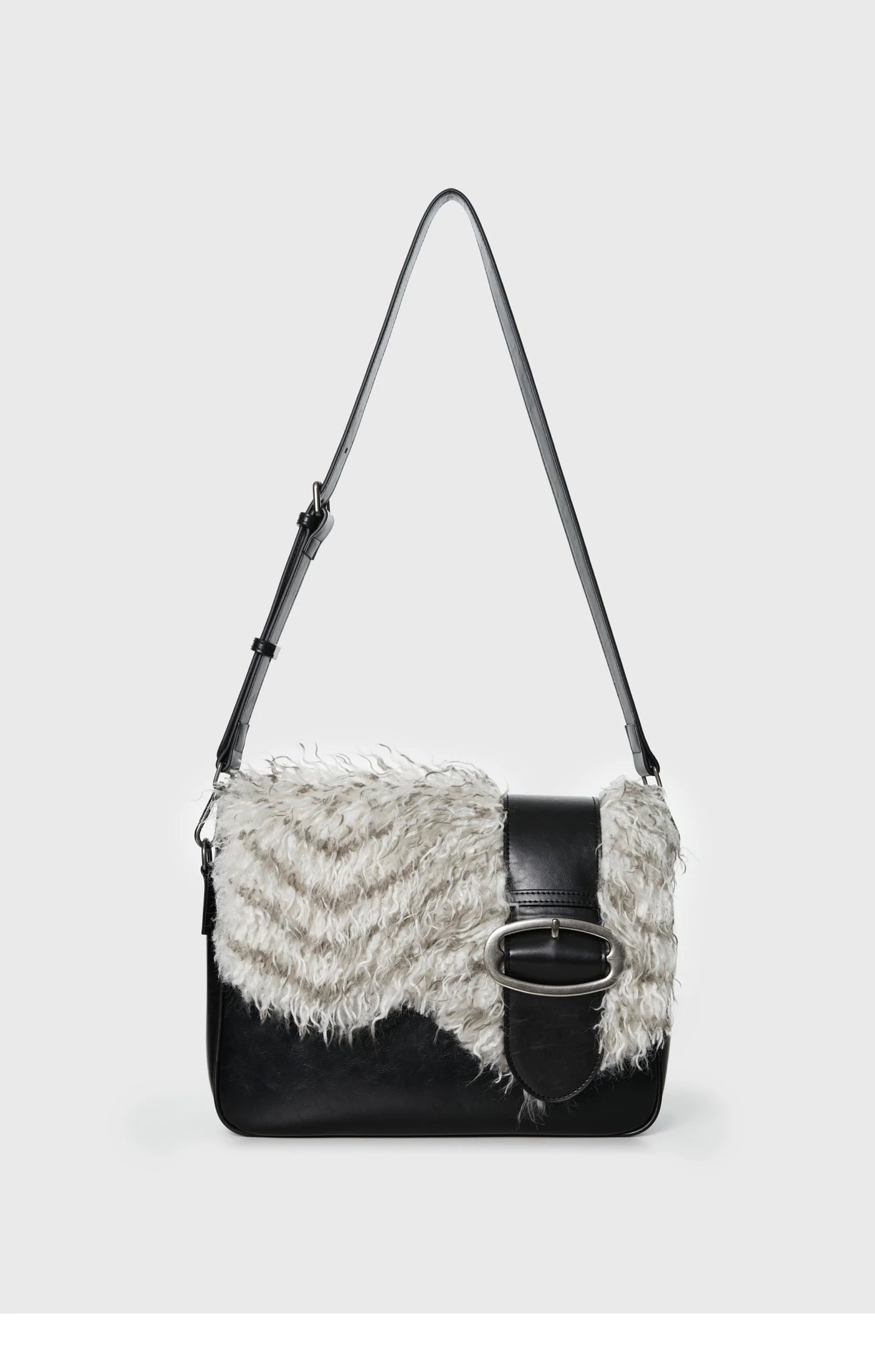 Faux Fur Leather Shoulder Bag