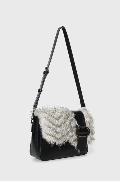 Faux Fur Leather Shoulder Bag