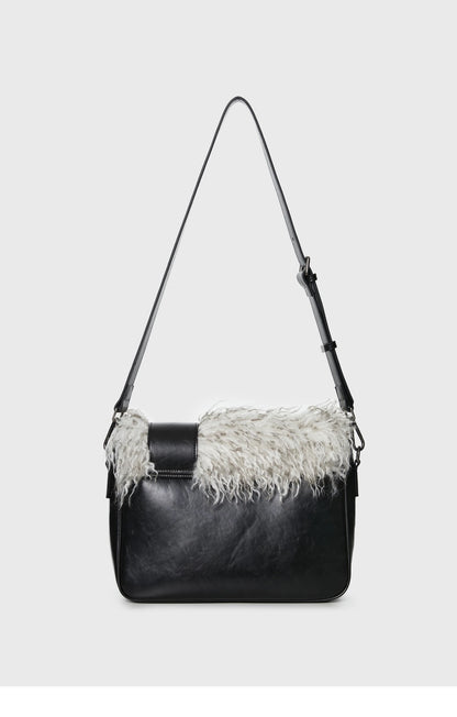 Faux Fur Leather Shoulder Bag