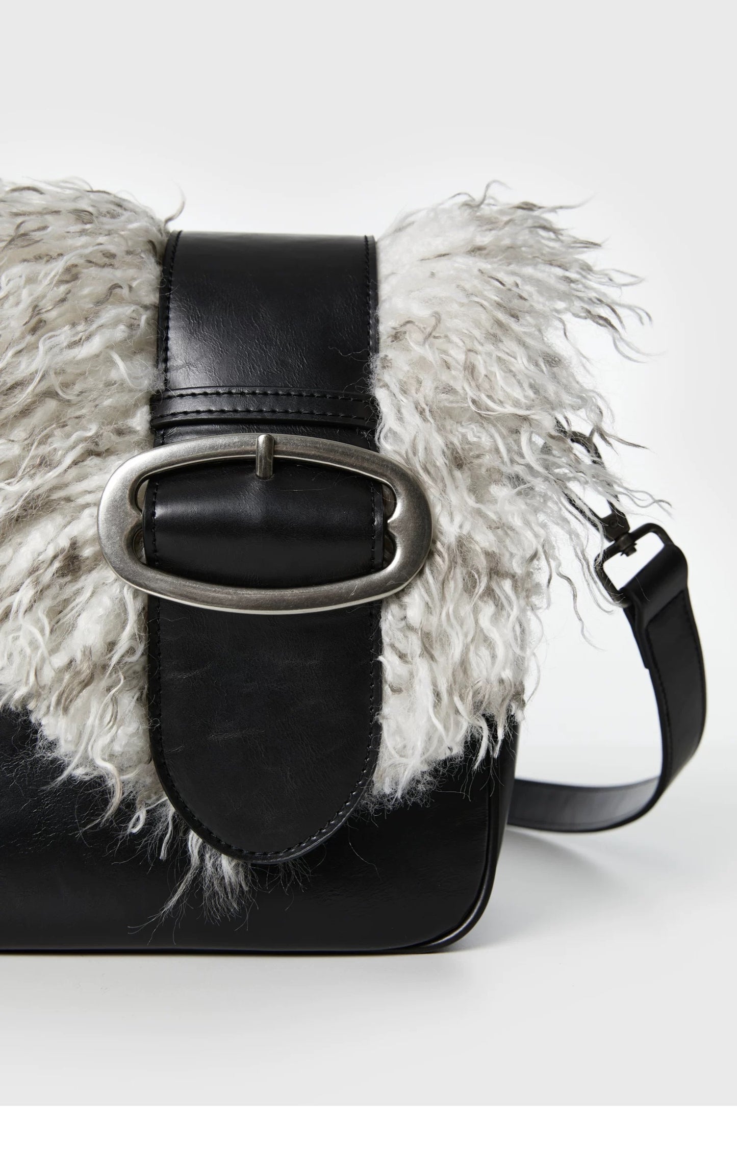 Faux Fur Leather Shoulder Bag