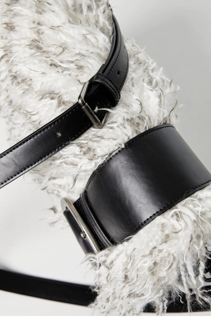 Faux Fur Leather Shoulder Bag