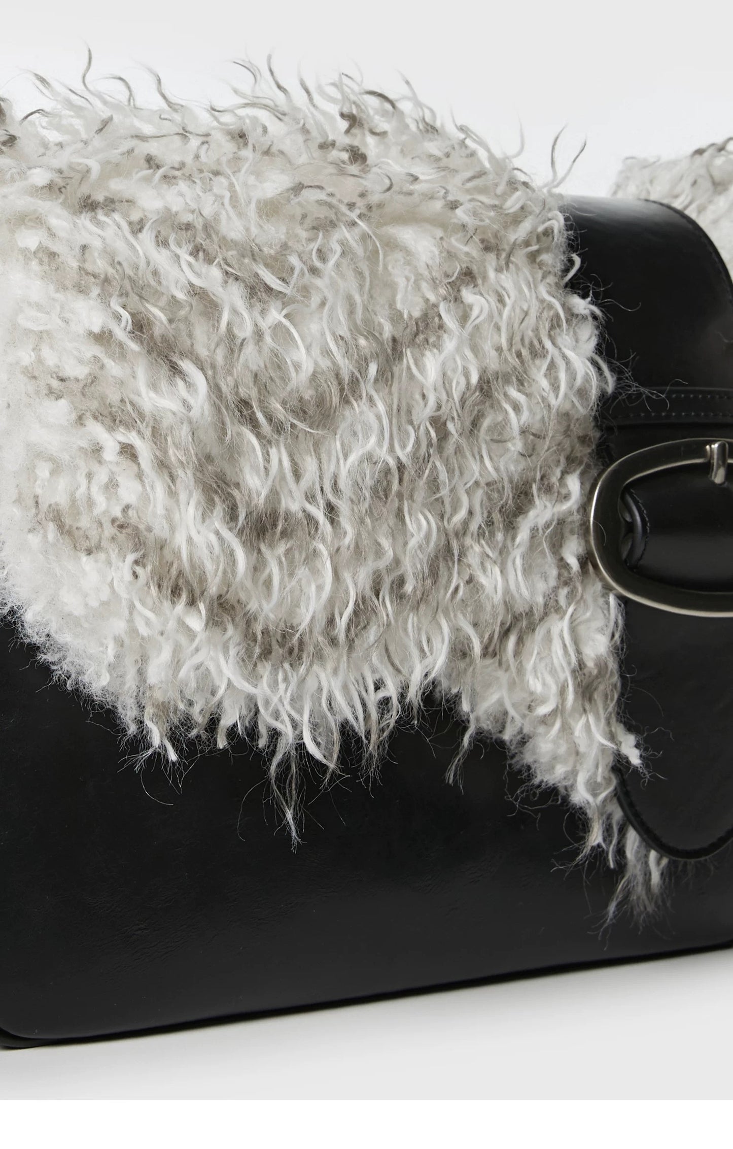 Faux Fur Leather Shoulder Bag