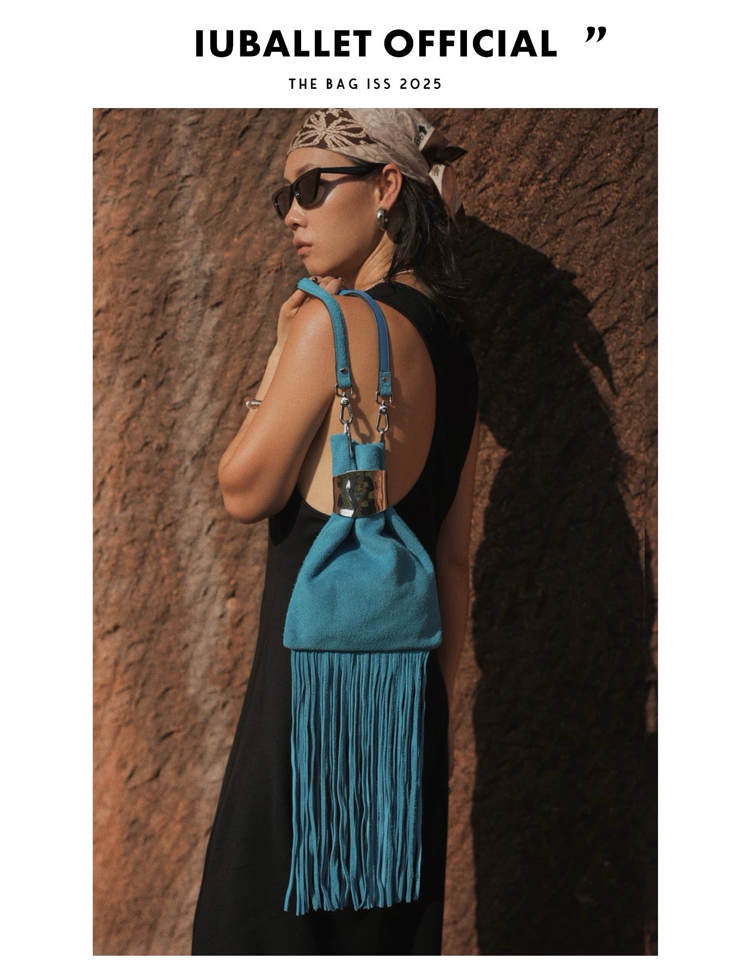 IUBALLET Cowhide Suede Fringe Shoulder Bag